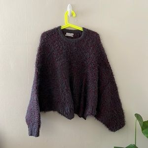 Urban outfitters sweater. Purple & red. Cropped look. Drop shoulders. Soft knit